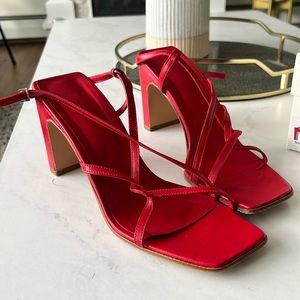 BY FAR Carrie leather slingback sandals
